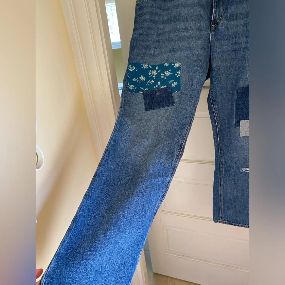 Lauren Ralph Lauren 100% Cotton Patchwork Boyfriend Jean Size 14